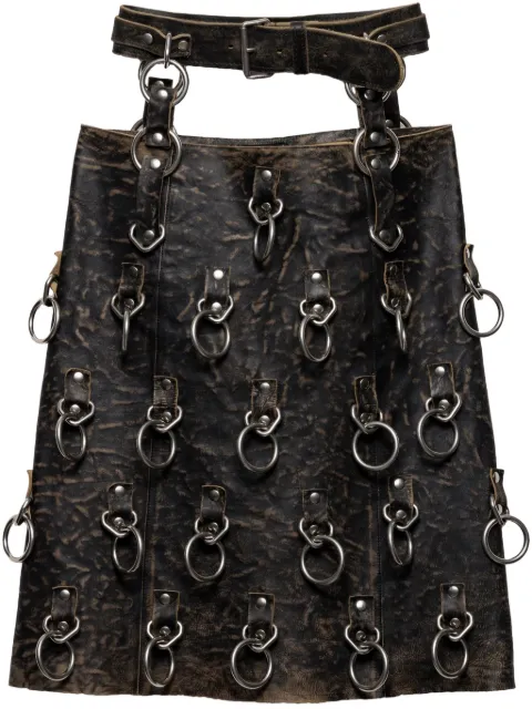 Prada ring-detail leather mini skirt