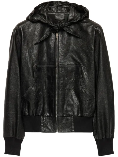Prada hooded leather jacket 