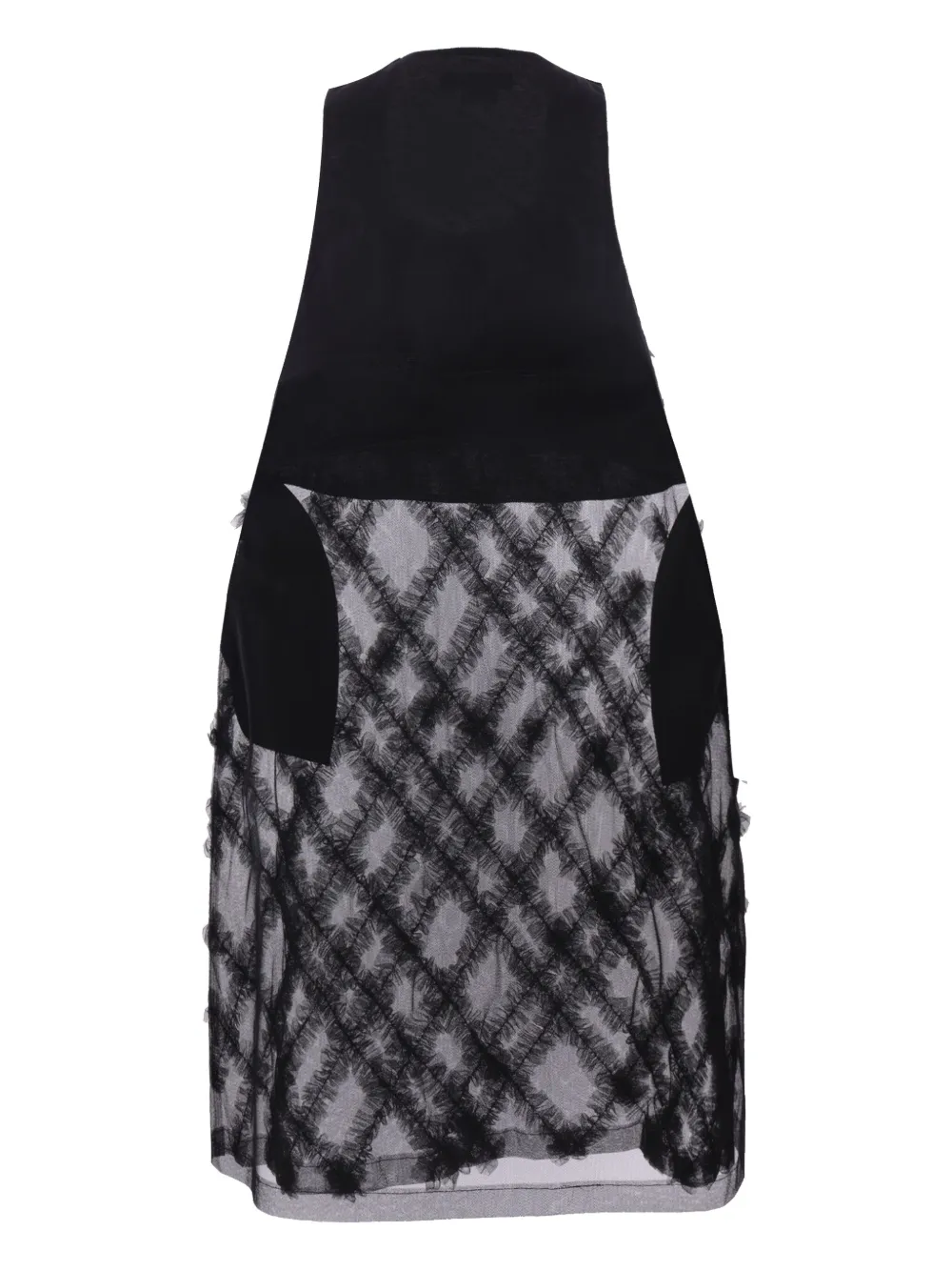 Black Comme Des Garçons tulle tank top - Zwart