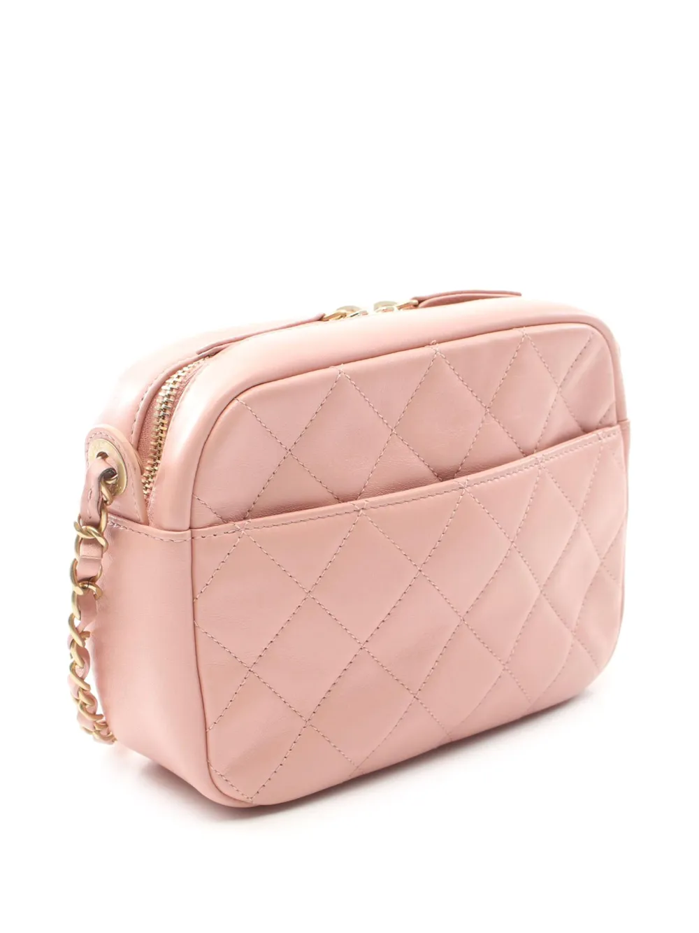 CHANEL Pre-Owned 2019 Quilted Calfskin Front Logo Camera Bag crossbody bag - Roze