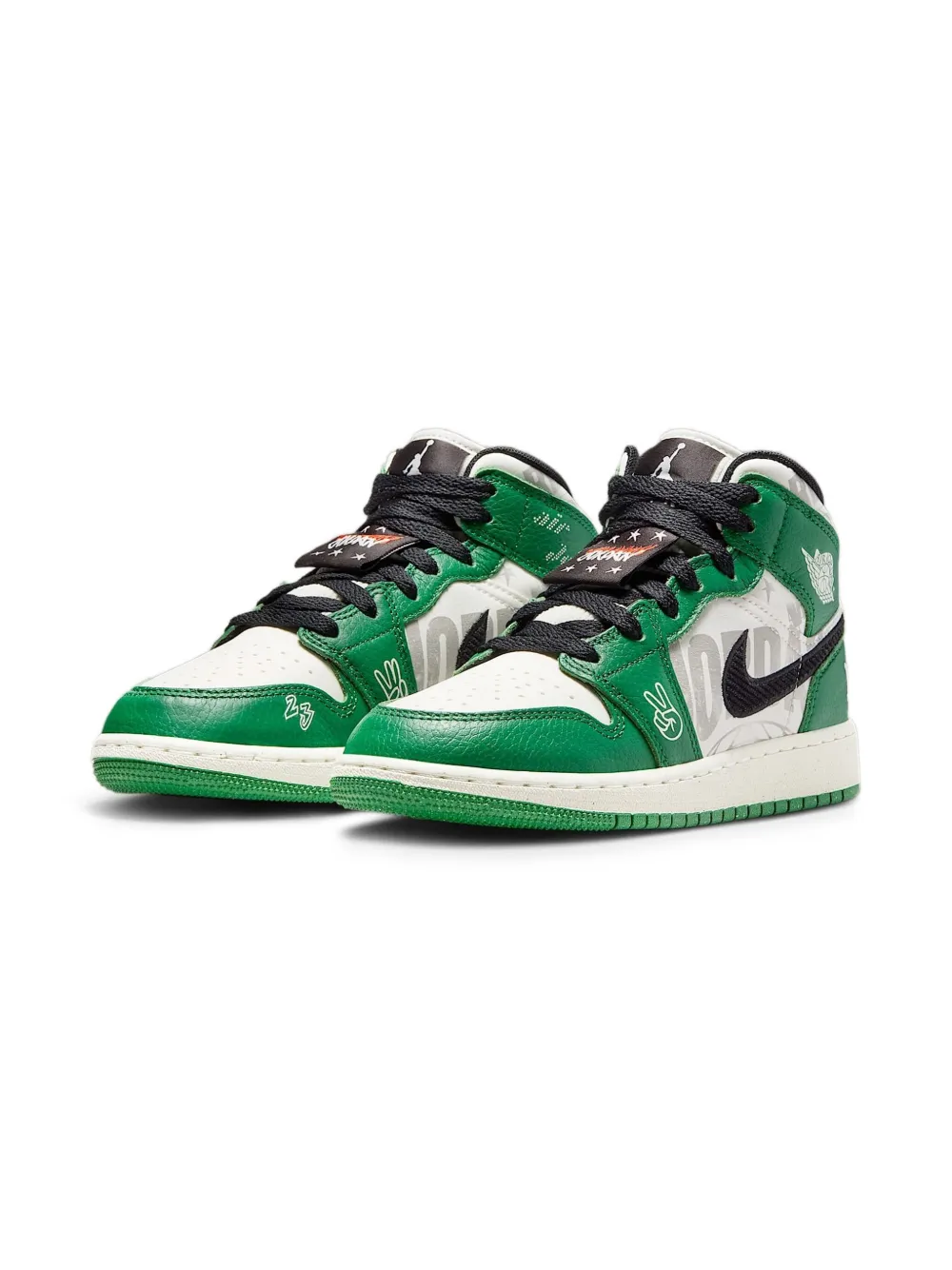 Jordan Kids Air Jordan 1 Mid "Overbranded" sneakers Green
