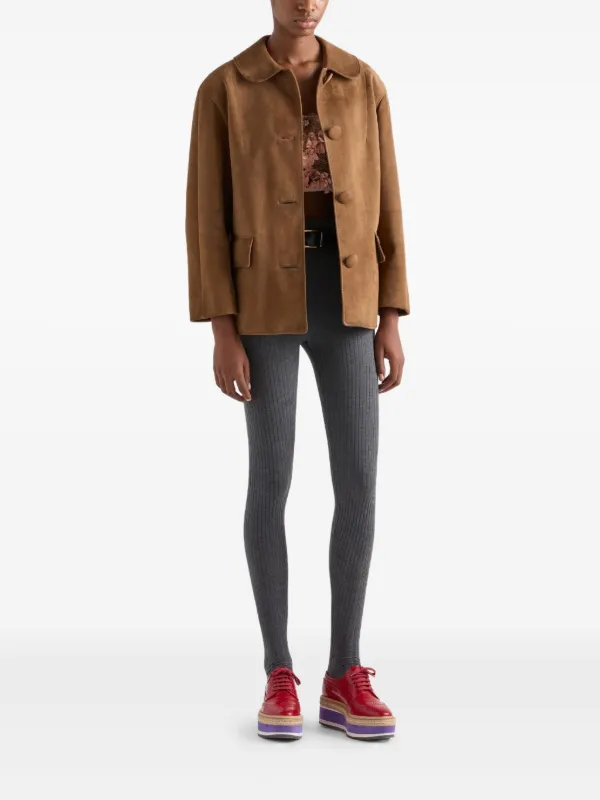 Prada Suede Jacket | Brown | FARFETCH