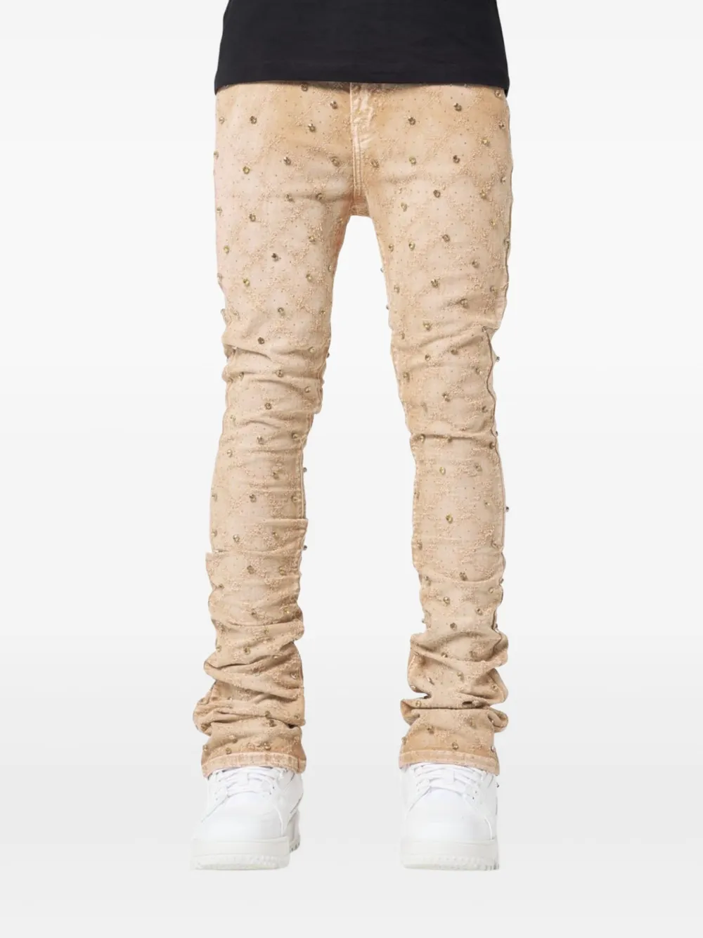 GUAPI crystal-embellished jeans - Beige