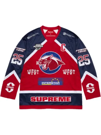 Supreme ラインストーン ホッケー ジャージ | レッド | FARFETCH JP