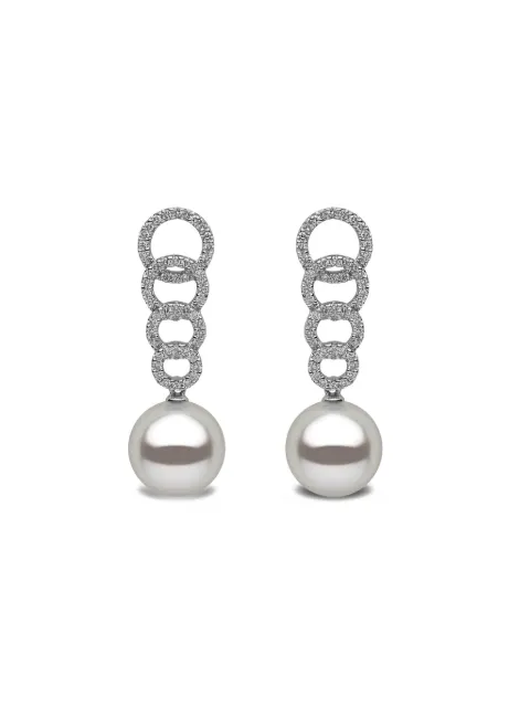 Yoko London 18K white gold freshwater-pearl and diamond earrings