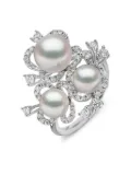 Yoko London 18K white gold Petal Akoya-pearl and diamond ring - Silver
