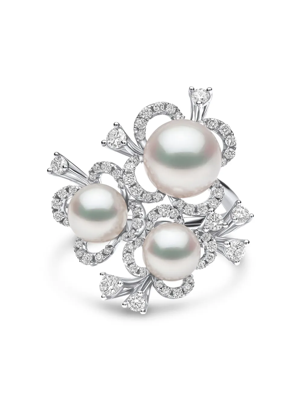 Yoko London 18K white gold Petal Akoya-pearl and diamond ring | Image 2