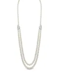 Yoko London 18K white gold diamond and pearl necklace