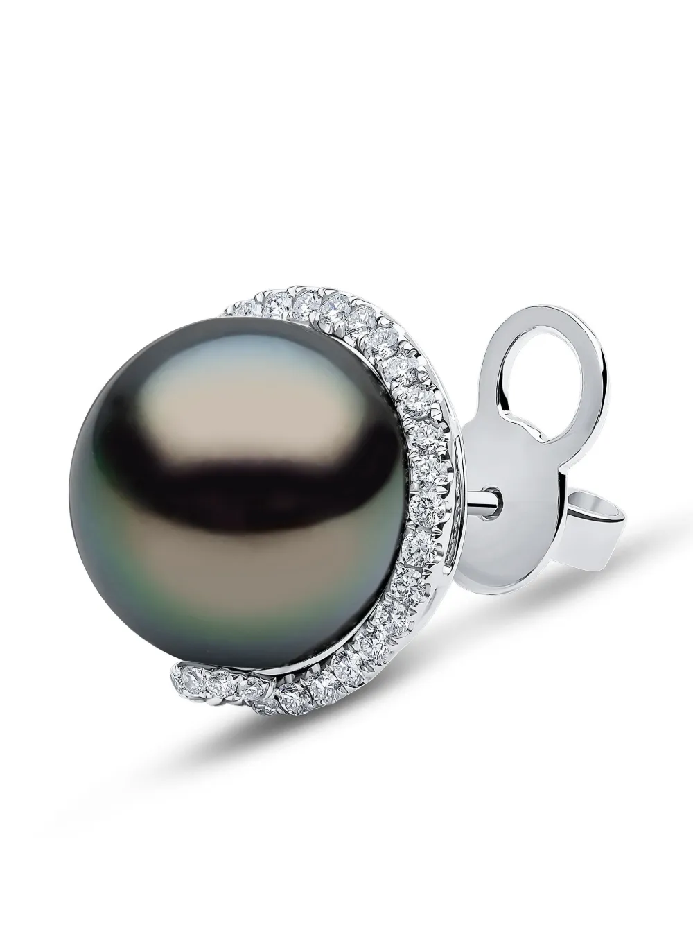 Yoko London 18k White Gold Duchess Pearl And Diamond Earrings In Silver