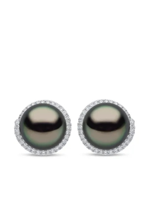 Yoko London 18K white gold Duchess pearl and diamond earrings