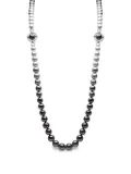 Yoko London 18kt white gold Classic Lu pearl and diamond necklace - Black