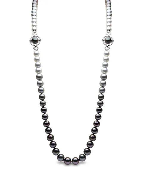 Yoko London 18kt white gold Classic Lu pearl and diamond necklace