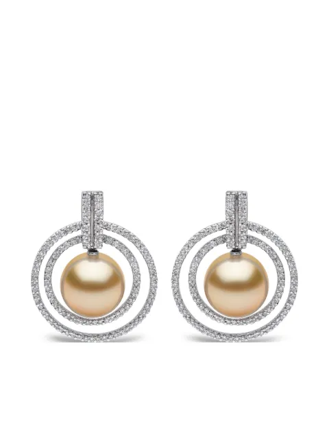 Yoko London 18K white gold South Sea-pearl and diamond earrings