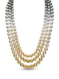 Yoko London 18kt yellow gold Ombré pearl necklace
