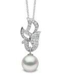 Yoko London 18K white gold Duchess pearl and diamond pendant - Silver