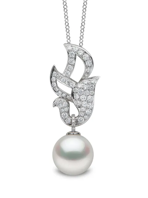 Yoko London 18K white gold Duchess pearl and diamond pendant