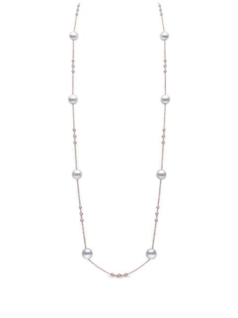 Yoko London 18K rose gold Akoya-pearl and diamond necklace
