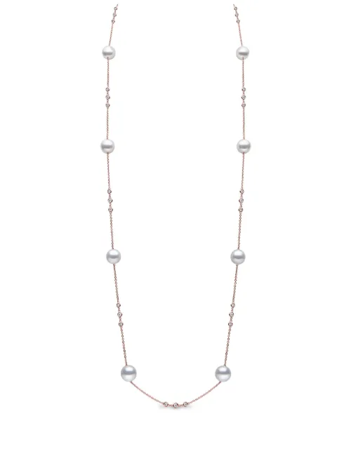 Collier en rose 18ct à perles d'Akoya et diamants - Yoko London - Modalova