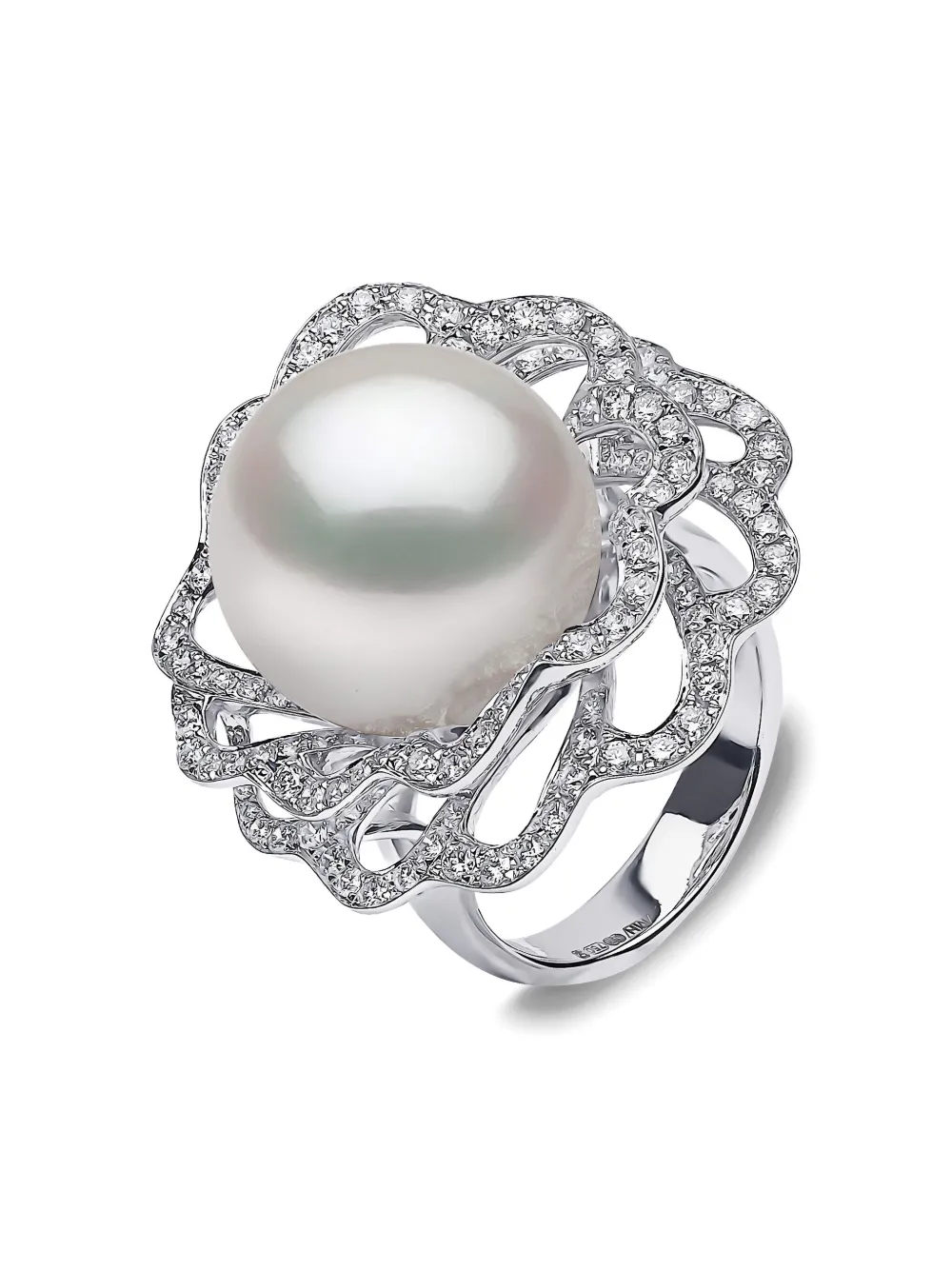18K white gold South Sea-pearl and diamond ring