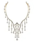 Yoko London 18kt yellow gold Akoya-pearl and diamond necklace