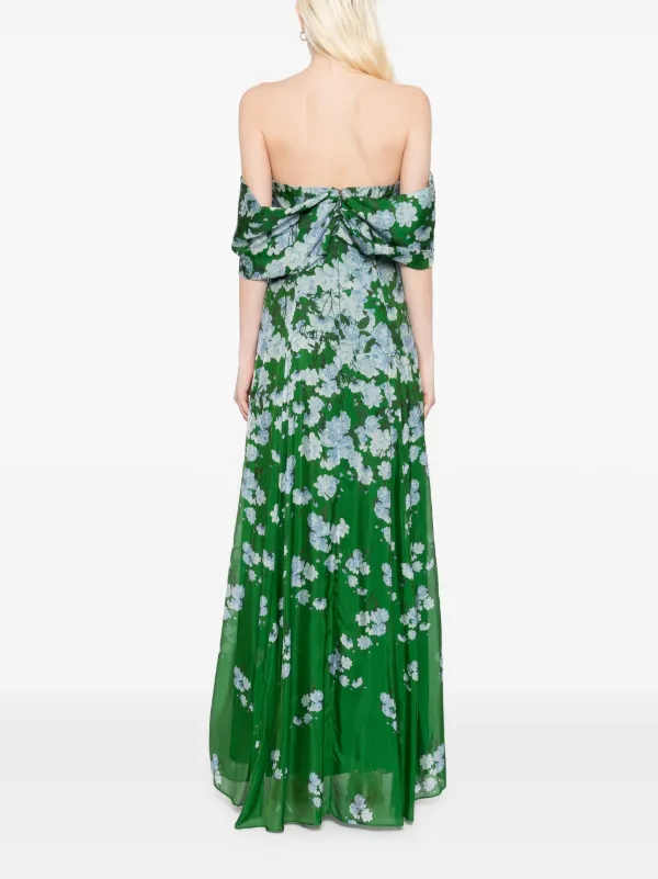sachin and babi green dress Sachin & Babi Kennedy Gown - Kelly Green Degrade Florals main image 1
