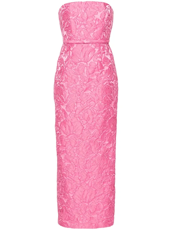 sachin and babi pink dress Sachin & Babi Blaine Strapless Bow Taffeta Midi Dress