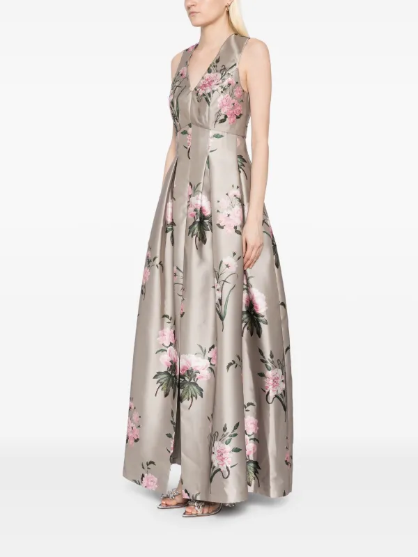 sachin and babi gold dress & Brooke Grey Floral Embellished Mikado Ball Gown EOFY24