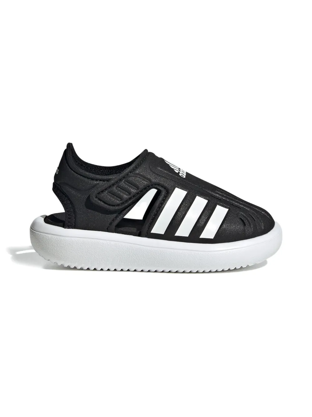 Adidas Kids 3-stripe closed-toe water sandals Black