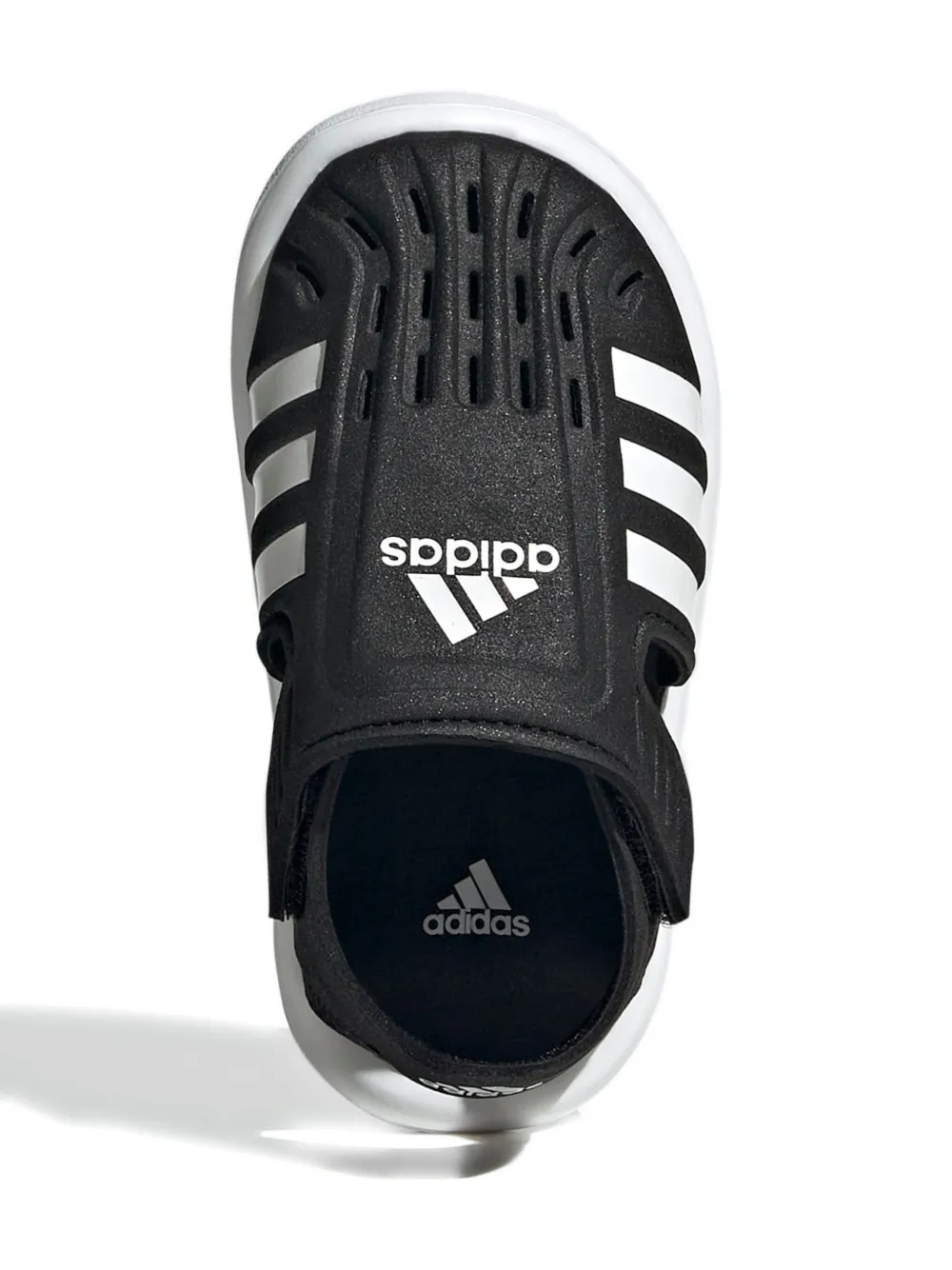 adidas Kids 3-stripe closed-toe water sandals Black