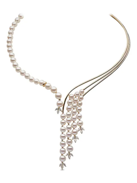 Yoko London collar Akoya en oro amarillo de 18kt con perlas y diamantes