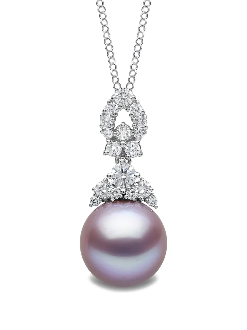 18kt white gold Duchess freshwater-pearl and diamond pendant