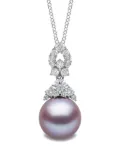 Yoko London 18kt white gold Duchess freshwater-pearl and diamond pendant - Silver