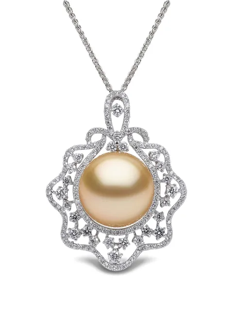 Yoko London 18kt white gold South Sea-pearl and diamond pendant