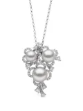 Yoko London 18kt white gold Petal Akoya-pearl and diamond pendant - Silver