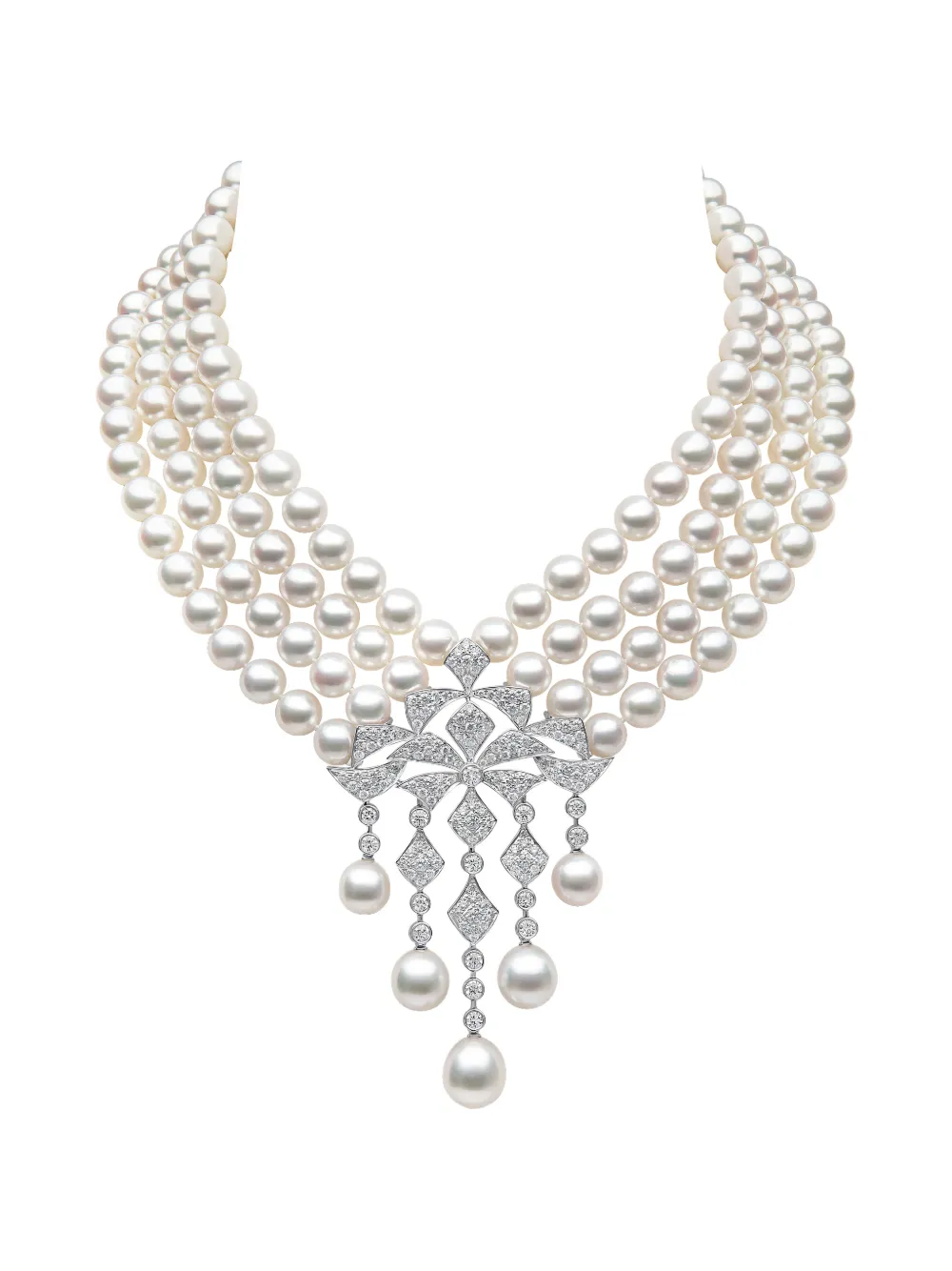 Yoko London 18K white gold pearl and diamond necklace - Silber