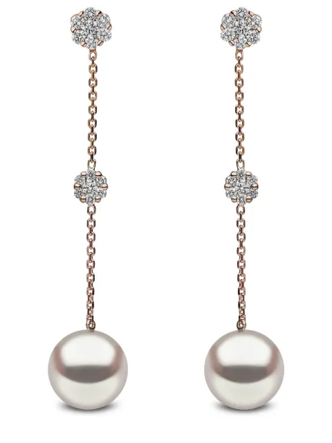 Yoko London 18kt rose gold freshwater-pearl and diamond earrings
