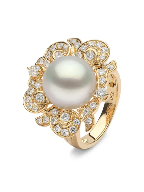 Yoko London 18kt yellow gold Sahara South Sea-pearl and diamond ring