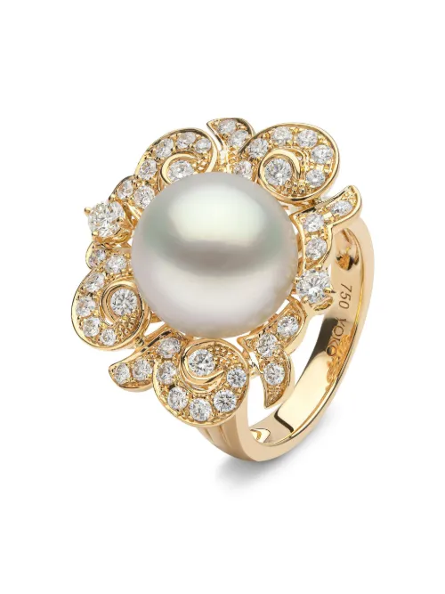 Bague Sahara South Sea en 18ct sertie de diamants et de perles - Yoko London - Modalova