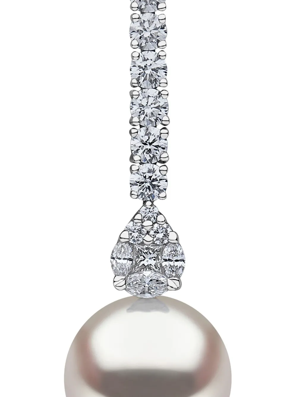 Yoko London 18k White Gold South Sea-pearl And Diamond Earrings In Silver