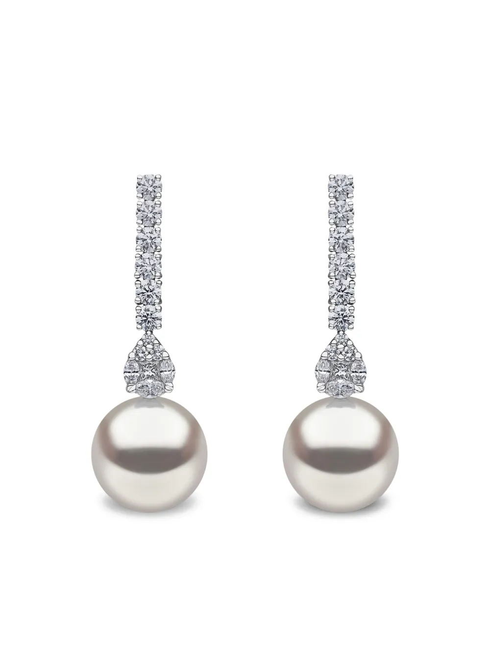 Yoko London サウスシーパール&ダイヤモンド ピアス 18Kホワイトゴールド - シルバートーン Yoko London サウスシーパール&ダイヤモンド ピアス 18Kホワイトゴールド - シルバートーン