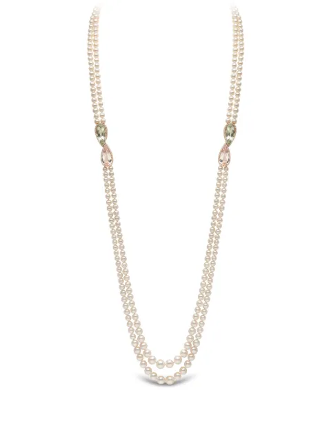 Yoko London 18K rose gold freshwater-pearl and diamond necklace