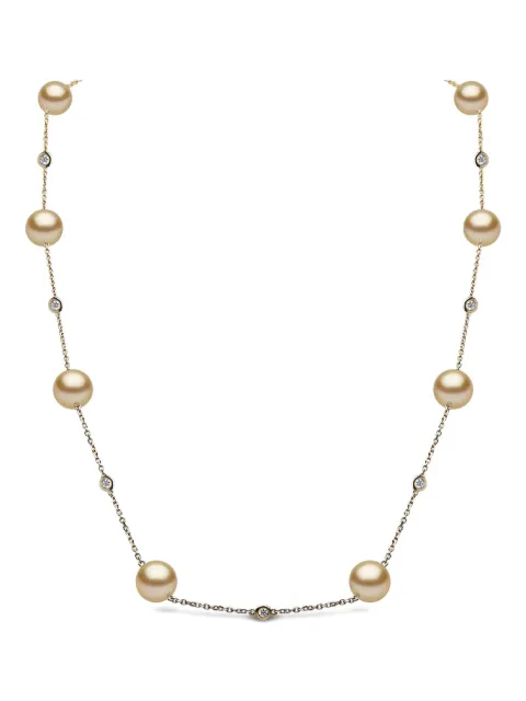 Yoko London 18K yellow gold Akoya pearl and diamond necklace