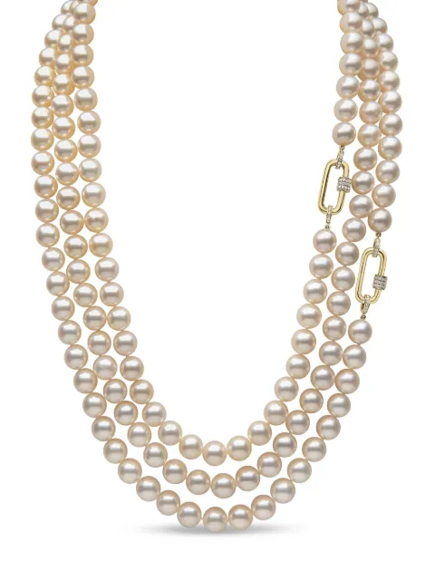 Yoko London 18K yellow gold Classic pearl and diamond necklace