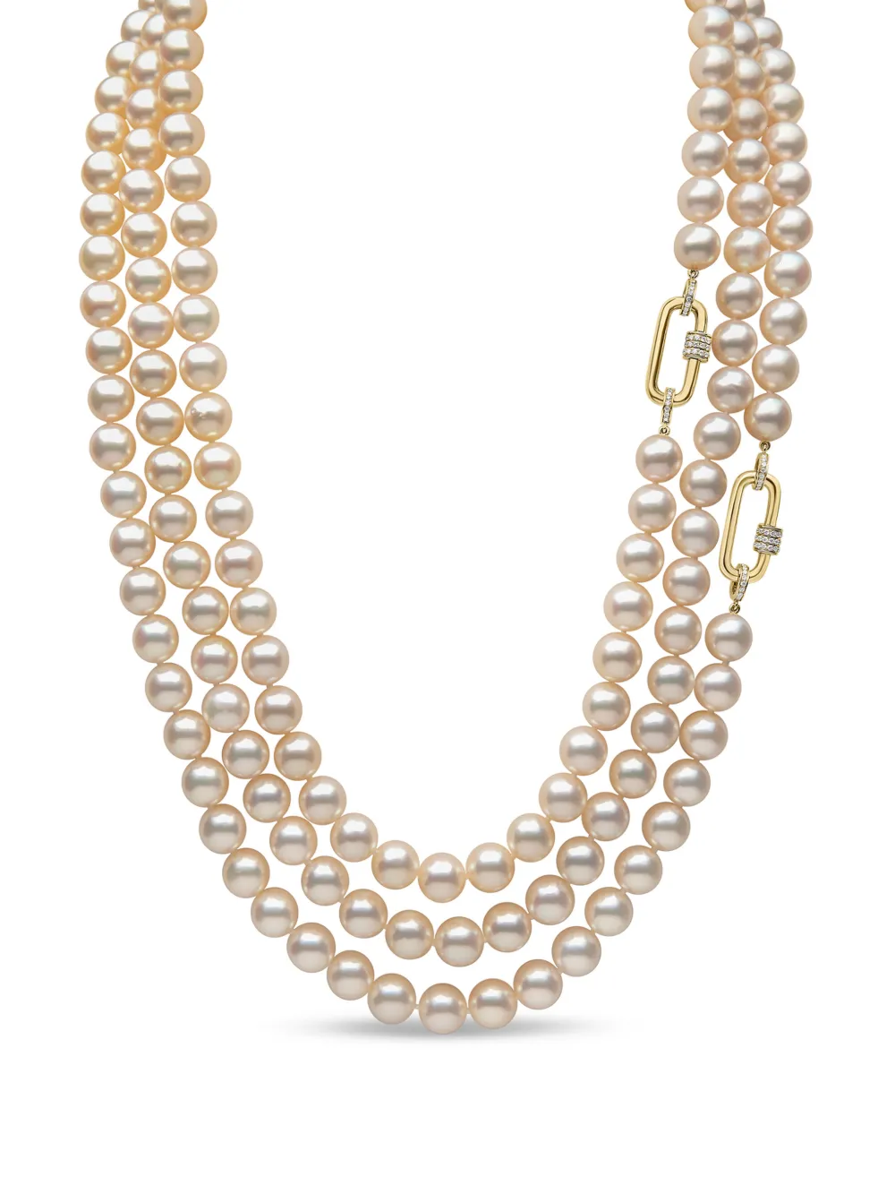 Yoko London 18K yellow gold Classic pearl and diamond necklace
