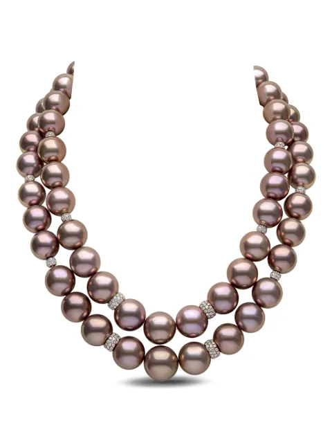 Yoko London collar Classic en oro rosa de 18kt con diamantes y perlas de agua dulce