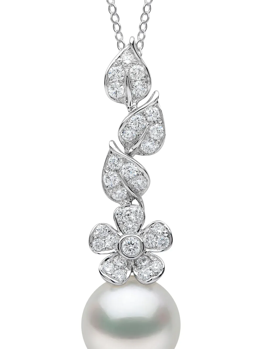 Yoko London 18k White Gold Duchess South Sea-pearl And Diamond Pendant In Silver