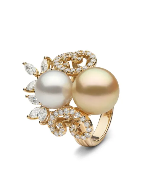 Yoko London 18K yellow gold Ombré South Sea-pearl and diamond ring