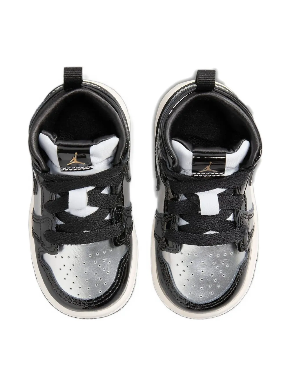 Jordan Kids Jordan 1 Mid SE "Black Metallic Silver Sail Metallic Gold" sneakers