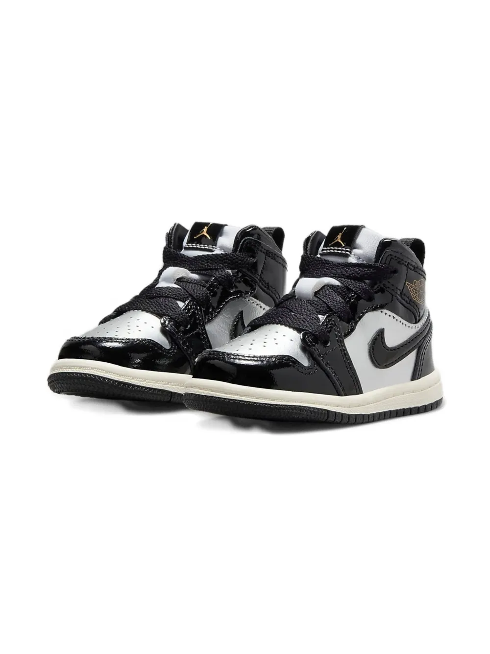Jordan Kids Jordan 1 Mid SE "Black Metallic Silver Sail Metallic Gold" sneakers
