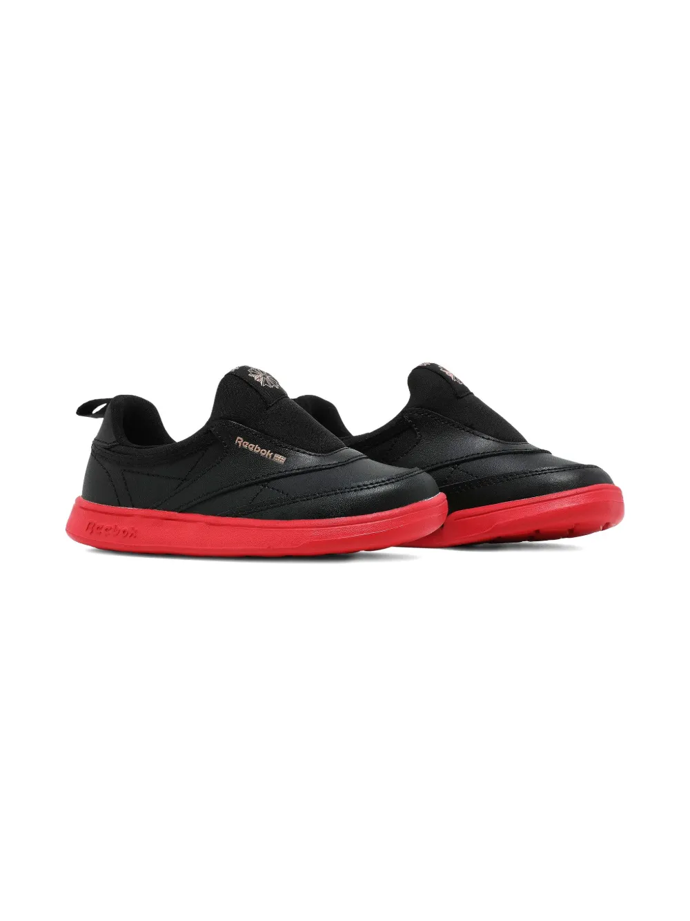 Reebok Kids Club C slip-on red sneakers - Zwart